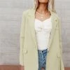 AARON & AMBER New Arrivals Crystal Blazer In Lime