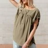 SINA Fresh Markdowns Ginger Top In Olive - FINAL SALE