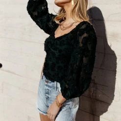 &MERCI Fresh Markdowns Penny Blouse In Hunter Green- FINAL SALE