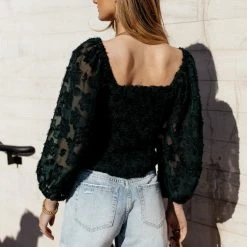 &MERCI Fresh Markdowns Penny Blouse In Hunter Green- FINAL SALE