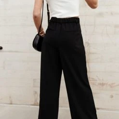 AARON & AMBER PREORDER - Romaine Wide Leg Pants In Black Preorders