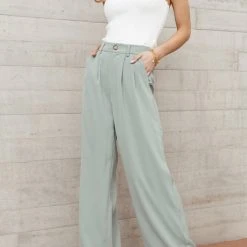 AARON & AMBER PREORDER - Romaine Wide Leg Pants In Black Preorders