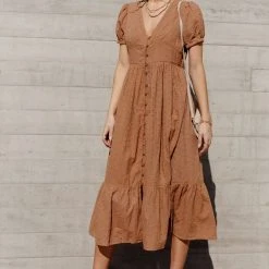 IN LOOM Jules Midi Dress In Camel