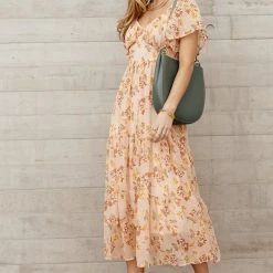 IN LOOM Pridgit Midi Dress In Peach