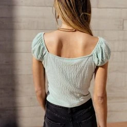 GINGER G Dixie Cropped Top In Mint - FINAL SALE Fresh Markdowns 10 GINGER G Dixie Cropped Top In Mint - FINAL SALE Fresh Markdowns