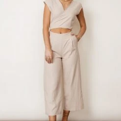SINA Lua Wrap Jumpsuit In Brown - FINAL SALE Fresh Markdowns