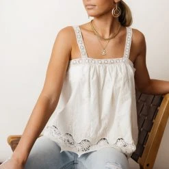 MAIZE Adalet Lace Tank In Ivory