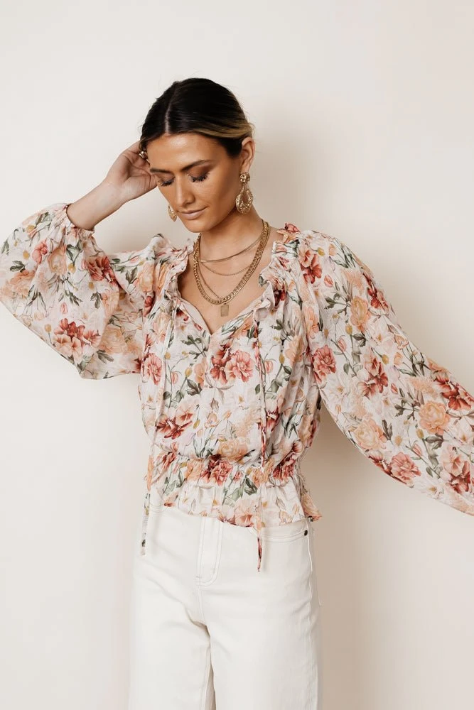 DRESS FORUM Brandi Floral Blouse Long Sleeve 11 DRESS FORUM Brandi Floral Blouse Long Sleeve