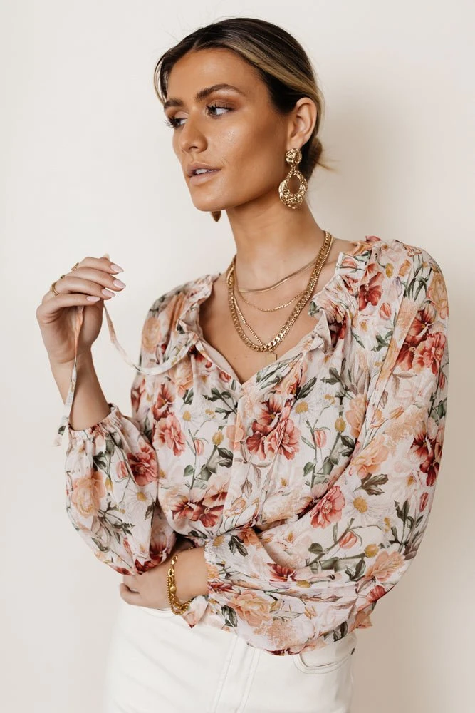 DRESS FORUM Brandi Floral Blouse Long Sleeve 5 DRESS FORUM Brandi Floral Blouse Long Sleeve