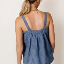MAIZE Top Sellers Adalet Lace Tank In Blue