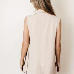 WORUI Rosamund Open Side Vest In Tan 16 WORUI Rosamund Open Side Vest In Tan