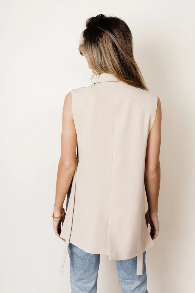 WORUI Rosamund Open Side Vest In Tan 9 WORUI Rosamund Open Side Vest In Tan