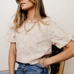 WELLMADE INC Solange Blouse In Cream