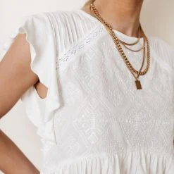 MAIZE Catalina Peplum Top In White- FINAL SALE Tops