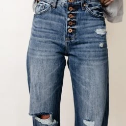KANCAN Skyscraper Wide Leg Denim In Medium Wash - FINAL SALE Back In Stock