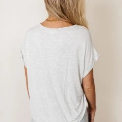 WORUI Dempsey Rolled Sleeve Tee In Grey Tops 15 WORUI Dempsey Rolled Sleeve Tee In Grey Tops
