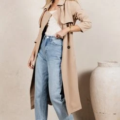 SINA Enola Trench Coat In Natural Work Edit