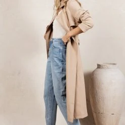 SINA Enola Trench Coat In Natural Work Edit