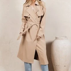 SINA Enola Trench Coat In Natural Work Edit