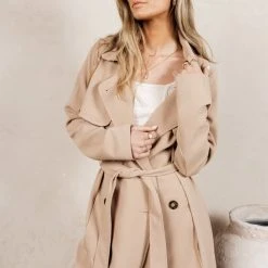 SINA Enola Trench Coat In Natural Work Edit