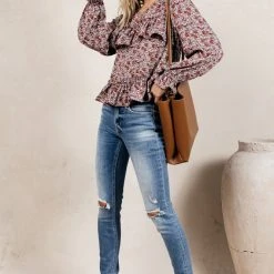 PROMESA Bohme In Bloom Aren Floral Blouse In Rust