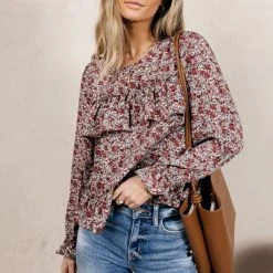 PROMESA Bohme In Bloom Aren Floral Blouse In Rust