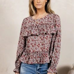 PROMESA Bohme In Bloom Aren Floral Blouse In Rust