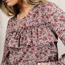 PROMESA Bohme In Bloom Aren Floral Blouse In Rust