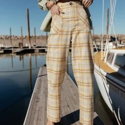WELLMADE INC Noemie Plaid Pants New Arrivals