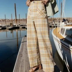 WELLMADE INC Noemie Plaid Pants New Arrivals