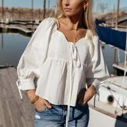 &MERCI Cheralyn Blouse In White Shirts & Blouses