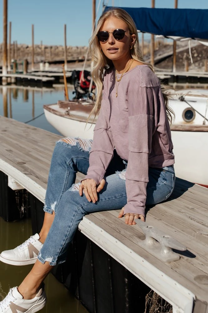 SINA Shirts & Blouses Galilea Patch Top In Lavender 4 SINA Shirts & Blouses Galilea Patch Top In Lavender