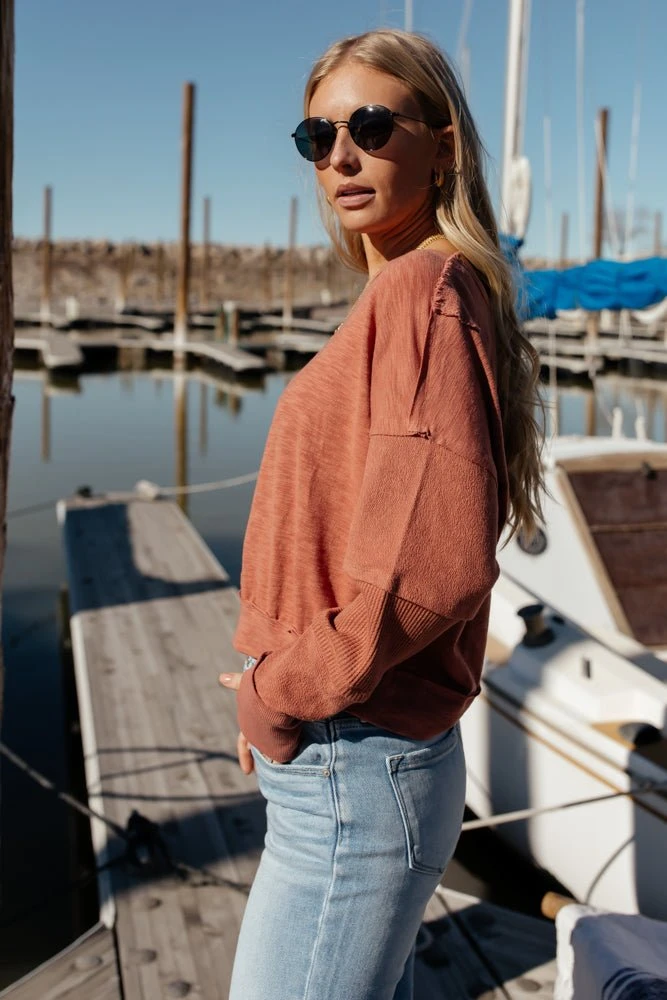 SINA Galilea Patch Top In Coral 5 SINA Galilea Patch Top In Coral