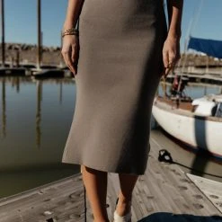 CRESCENT Roisin Midi Skirt In Brown 17 CRESCENT Roisin Midi Skirt In Brown