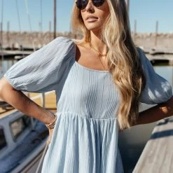 LISTICLE Elodie Mini Dress In Blue - FINAL SALE