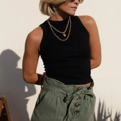 DYNAMIC FASHION Mollie Ribbed Tank In Black