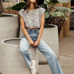 LAKE FLOWER FASHION Briella Striped Tee