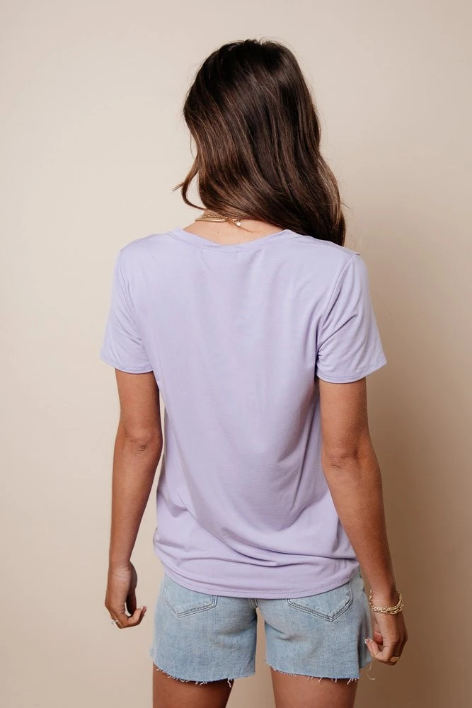 LIME N CHILI Tops Essentials V Neck Tee In Lavender 6 LIME N CHILI Tops Essentials V Neck Tee In Lavender