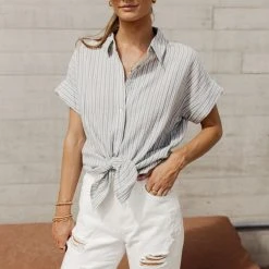 FUN 2 FUN Shirts & Blouses Jacqueline Button Down Blouse