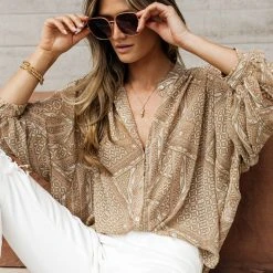 DRESS FORUM Fawn Button Down Blouse - FINAL SALE