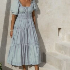 &MERCI Mariah Midi Dress In Blue Dresses