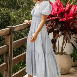 &MERCI Mariah Midi Dress In Blue Dresses