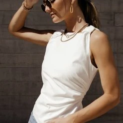 Maize Lillian Tank Top In White Work Edit