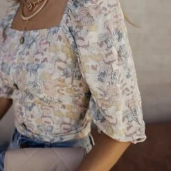 WORUI Tops Maisie Button Blouse