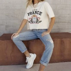 WORUI Ville De France Graphic Tee Tops