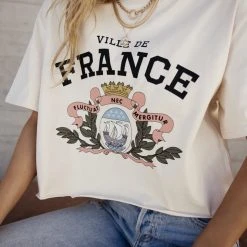 WORUI Ville De France Graphic Tee Tops
