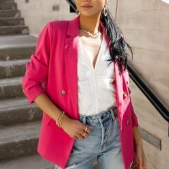 AARON & AMBER Romaine Blazer In Camel