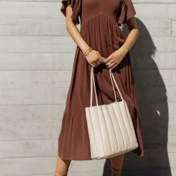 IN LOOM Sasha Midi Dress In Mocha Dresses