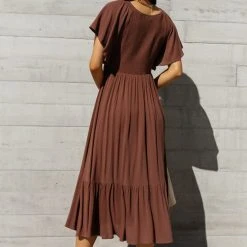 IN LOOM Sasha Midi Dress In Mocha Dresses