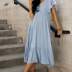 IN LOOM Sasha Midi Dress In Light Blue Dresses